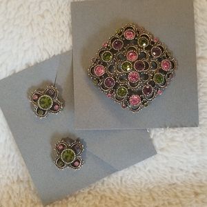 CLIP EARRINGS & brooch/pin